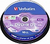 ���� Verbatim DVD+R 8.5 GB/240 min 8x Cake Box 10�� (43666) Double Layer