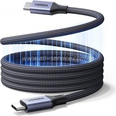 ���� ������ USB-C to USB-C 1.0m 240W 480Mbps braided black Ugreen (85973)