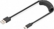 ���� ������ USB 2.0 AM to USB-C 1.0m spiral black Digitus (AK-300430-006-S)