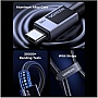 ���� ������ USB-C to USB-C 1.0m PD60W 3A braided L524 gray Ugreen (55765)