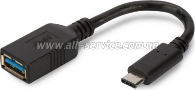 Кабель Type-C to USB AF 0.15m Digitus (AK-300315-001-S) Кабель Type-C to USB AF 0.15m Digitus (AK-300315-001-S)