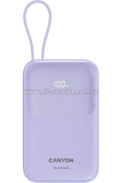   Canyon 10000mAh OnPower 101 PD/22.5W built-in cable Purple (CNS-CPB101PU)