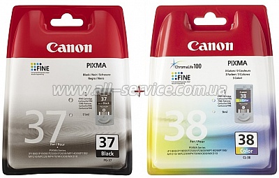   Canon Pixma iP1800/ iP2600/ PG-37/ CL-38 Black/ Color (Set37)