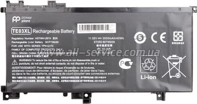 ����������� PowerPlant ��� ��������� HP Omen 15 AX000 HSTNN-UB7A/ TE03 11.55V 3500mAh (NB461455)