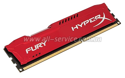  8Gb KINGSTON HyperX OC DDR3, 1866Mhz CL10 Fury Red (HX318C10FR/8)