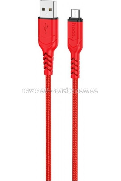 ���� ������ USB 2.0 AM to Micro 5P 1.0m 2.4A nylon X59 red HOCO (6931474744906)