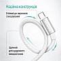 ���� ������ USB 2.0 AM to USB-C 1.0m 3A zinc alloy braided white ColorWay (CW-CBUC098-WT)