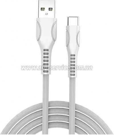 ���� ������ USB 2.0 AM to USB-C 1.0m line-drawing white ColorWay (CW-CBUC029-WH)