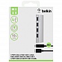 USB  BELKIN USB 3.0, Ultra-Slim Metal, 4  + USB-C , Silver (F4U088vf)