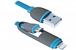  DEFENDER USB10-03BP USB(AM)-MicroUSB+Lightning blue 1m (87487)