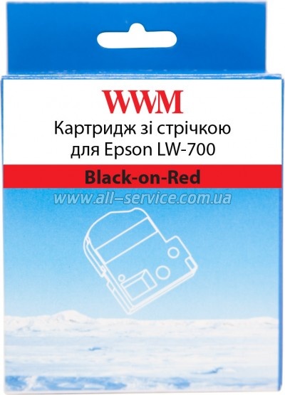 �������� WWM ��� Epson LW-700 24mm � 8m Black-on-Red (WWM-SC24R)