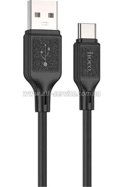 ���� ������ USB 2.0 AM to USB-C 1.0m Cool silicone X90 black HOCO (6931474788443)