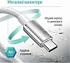 ���� ������ USB 2.0 AM to USB-C 1.0m 3A zinc alloy braided white ColorWay (CW-CBUC098-WT)
