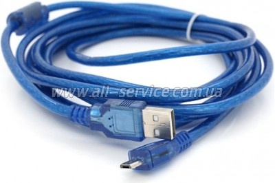 ���� ������ USB 2.0 AM to Micro 5P 3.0m blue Voltronic (YT-AM/Mc-3B/02140)