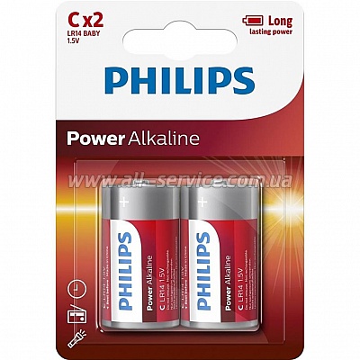  Philips Power Alkaline C BLI 2 (LR14P2B/10)