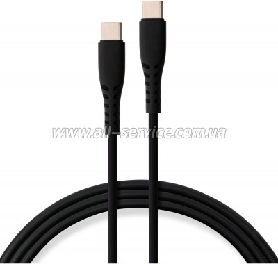 ���� ������ USB-C to USB-C 2.0m 60W Silicon Black Vinga (VCDCCC262SB)