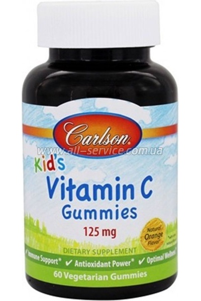 Витамин Carlson Витамин С для Детей со Вкусом Апельсина 125мг, 60 жевател (CAR-49030) Витамин Carlson Витамин С для Детей со Вкусом Апельсина 125мг, 60 жевател (CAR-49030)