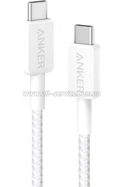 ���� ������ USB-C to USB-C 1.8m 322 White Anker (A81F6H21)