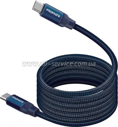 ���� ������ USB-C to USB-C 1.2m Promate (springy.blue)