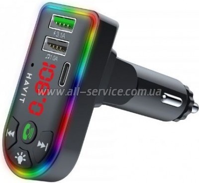 FM  Havit HV-FM813BT 2USB+USB-C RGB Black (HV-FM813BT Black)