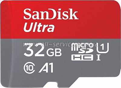   SanDisk 32GB microSDHC C10 UHS-I R100MB/s Ultra (SDSQUNR-032G-GN3MN)