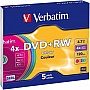 ���� Verbatim DVD+RW 4.7Gb 4x SlimCase 5�� Color (43297)