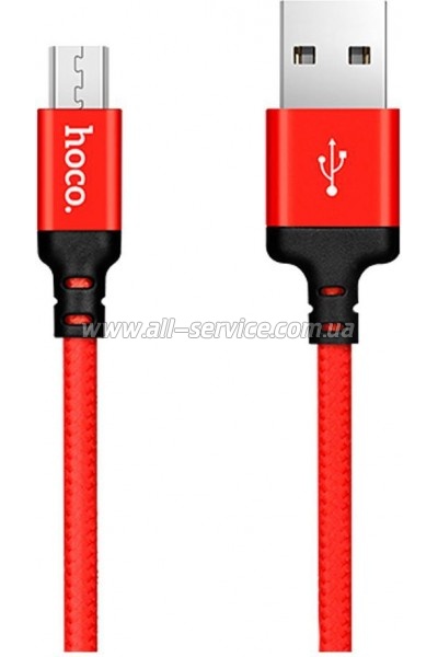 ���� ������ USB 2.0 AM to Micro 5P 1.0m X14 red HOCO (6957531062851)