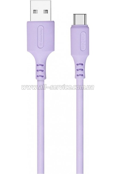 ���� ������ USB 2.0 AM to USB-C 1.0m soft silicone violet ColorWay (CW-CBUC044-PU)