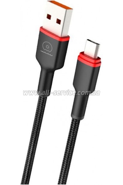 ���� ������ USB 2.0 AM to USB-C 1.0m 2.4A X203 black WUW (6972573336203)
