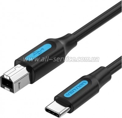 ������ ��� �������� USB-C 2.0 to BM 1.5m 2A black Vention (CQUBG)