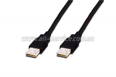  ASSMANN USB 2.0 AM/AM 3.0m, black (AK-300100-030-S)