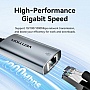 ������� USB-C to RJ45 Ethernet 1000Mbps black Vention (CFPHB)