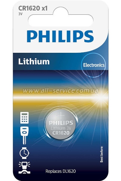  Philips CR1620 Lithium (CR1620/00B)