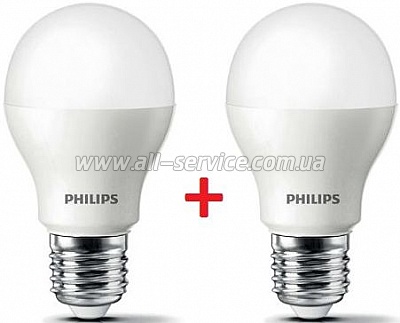   Philips LEDBulb E27 10.5-85W 3000K 230V A55 (1+1) (8727900270105)