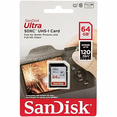   SanDisk 64GB SDXC C10 UHS-I Ultra (SDSDUN4-064G-GN6IN)