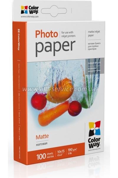 ���������� ColorWay matte 190�/� 10x15 100� (PM1901004R)