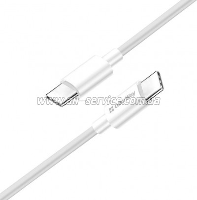 ���� ������ ColorWay USB-C to USB-C 1.0m 3A 60W white (CW-CBPDCC055-WT)