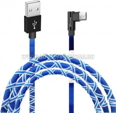 ���� ������ USB 2.0 AM to Micro 5P 1.0m White/Blue Grand-X (FM-08WB)