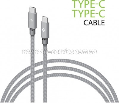 ���� ������ USB-C to USB-C 1.0m CBGNYTT1 60W Grey Intaleo (1283126559501)