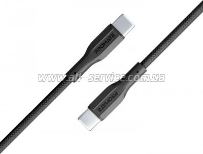 ���� ������ USB-C to USB-C 1.0m Promate (xcord-cc.black)