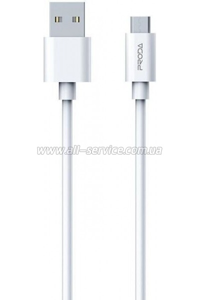 ���� ������ USB 2.0 AM to Micro 5P 2.4A white Proda (PD-B72m-WHT)
