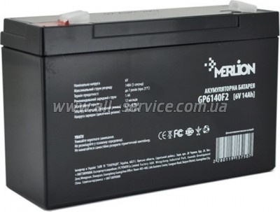 Аккумуляторная батарея Merlion 6V 14Ah (GP614F2) Аккумуляторная батарея Merlion 6V 14Ah (GP614F2)