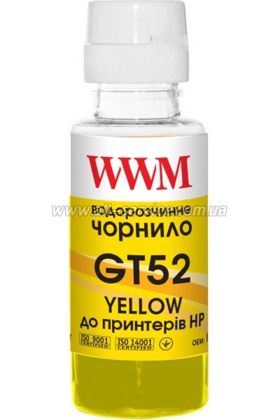  WWM GT52  HP Jet Ink Tank 115/ 315/ 319 100 Yellow (H52Y)