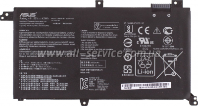 ���������� �� �������� ASUS VivoBook S430 B31N1732, 3653mAh (42Wh), 3cell, 11.52V, Li-io (A47635)