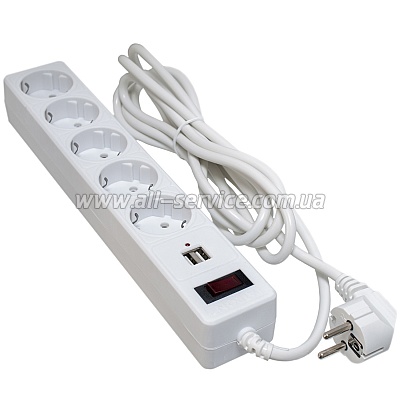   Patron SP-53-USB-W 5  + 2 x USB 2.0 2.1A 3  White (SP-53-USB-W)