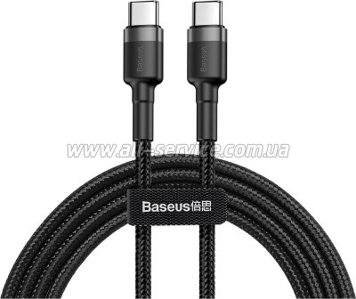 ���� ������ USB-C to USB-C 1.0m 3A 60W Cafule Black Baseus (CATKLF-GG1)