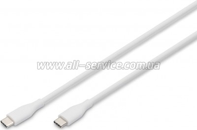 ���� ������ USB-C to USB-C 1.0m USB 2.0 60W silicone white Digitus (AK-300341-010-W)