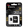   32GB ADATA microSDHC C10 UHS-I U3 + SD  (AUSDH32GUI3V30G-RA1)