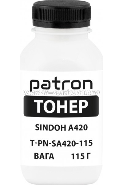 Тонер Patron Sindoh A420 бутль 115г Black (PN-SA420-115) Тонер Patron Sindoh A420 бутль 115г Black (PN-SA420-115)