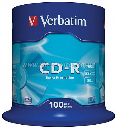  Verbatim CD-R 700 MB/80 min 52x Cake Box 100 (43411)